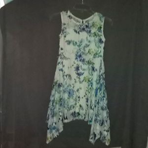 Blue flowered kids dress